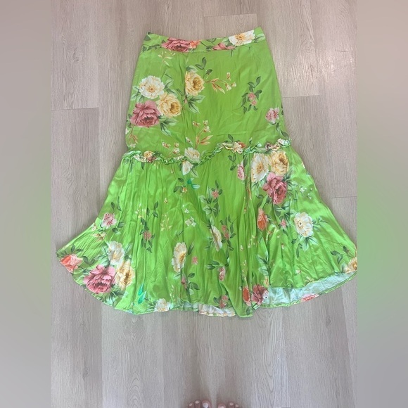 PAPAYA Floral Green Maxi  Skirt Size Large - Picture 3 of 13